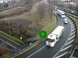 <h2>Caméra autoroute à la jonction entre l'A7 et la D301 (Boulevard urbain Sud de Lyon) à Feyzin, au sud de Lyon. Vue orientée vers Mions</h2>