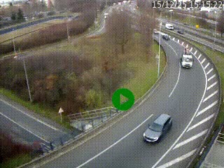 <h2>Caméra autoroute à la jonction entre l'A7 et la D301 (Boulevard urbain Sud de Lyon) à Feyzin, au sud de Lyon. Vue orientée vers Mions</h2>