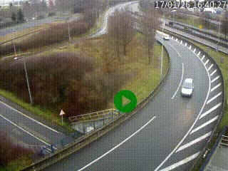 <h2>Caméra autoroute à la jonction entre l'A7 et la D301 (Boulevard urbain Sud de Lyon) à Feyzin, au sud de Lyon. Vue orientée vers Mions</h2>