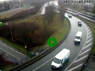 Caméra autoroute à la jonction entre l'A7 et la D301 (Boulevard urbain Sud de Lyon) à Feyzin, au sud de Lyon. Vue orientée vers Mions