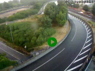 Caméra autoroute à la jonction entre l'A7 et la D301 (Boulevard urbain Sud de Lyon) à Feyzin, au sud de Lyon. Vue orientée vers Mions