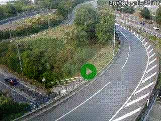 <h2>Caméra autoroute à la jonction entre l'A7 et la D301 (Boulevard urbain Sud de Lyon) à Feyzin, au sud de Lyon. Vue orientée vers Mions</h2>