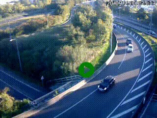 <h2>Caméra autoroute à la jonction entre l'A7 et la D301 (Boulevard urbain Sud de Lyon) à Feyzin, au sud de Lyon. Vue orientée vers Mions</h2>