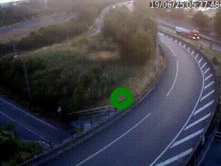 Caméra autoroute à la jonction entre l'A7 et la D301 (Boulevard urbain Sud de Lyon) à Feyzin, au sud de Lyon. Vue orientée vers Mions