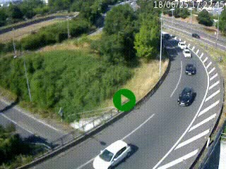 Caméra autoroute à la jonction entre l'A7 et la D301 (Boulevard urbain Sud de Lyon) à Feyzin, au sud de Lyon. Vue orientée vers Mions