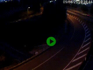 Caméra autoroute à la jonction entre l'A7 et la D301 (Boulevard urbain Sud de Lyon) à Feyzin, au sud de Lyon. Vue orientée vers Mions