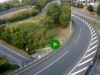 Caméra autoroute à la jonction entre l'A7 et la D301 (Boulevard urbain Sud de Lyon) à Feyzin, au sud de Lyon. Vue orientée vers Mions