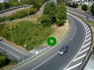 Caméra autoroute à la jonction entre l'A7 et la D301 (Boulevard urbain Sud de Lyon) à Feyzin, au sud de Lyon. Vue orientée vers Mions