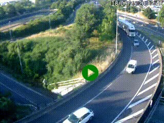 <h2>Caméra autoroute à la jonction entre l'A7 et la D301 (Boulevard urbain Sud de Lyon) à Feyzin, au sud de Lyon. Vue orientée vers Mions</h2>