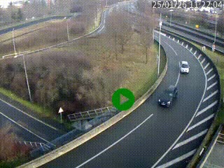 <h2>Caméra autoroute à la jonction entre l'A7 et la D301 (Boulevard urbain Sud de Lyon) à Feyzin, au sud de Lyon. Vue orientée vers Mions</h2>
