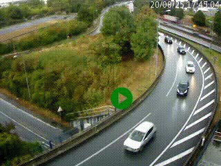 <h2>Caméra autoroute à la jonction entre l'A7 et la D301 (Boulevard urbain Sud de Lyon) à Feyzin, au sud de Lyon. Vue orientée vers Mions</h2>