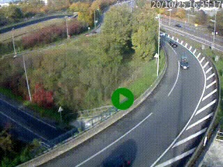 <h2>Caméra autoroute à la jonction entre l'A7 et la D301 (Boulevard urbain Sud de Lyon) à Feyzin, au sud de Lyon. Vue orientée vers Mions</h2>
