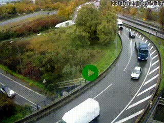 <h2>Caméra autoroute à la jonction entre l'A7 et la D301 (Boulevard urbain Sud de Lyon) à Feyzin, au sud de Lyon. Vue orientée vers Mions</h2>