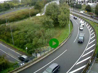 <h2>Caméra autoroute à la jonction entre l'A7 et la D301 (Boulevard urbain Sud de Lyon) à Feyzin, au sud de Lyon. Vue orientée vers Mions</h2>