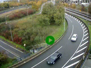 <h2>Caméra autoroute à la jonction entre l'A7 et la D301 (Boulevard urbain Sud de Lyon) à Feyzin, au sud de Lyon. Vue orientée vers Mions</h2>