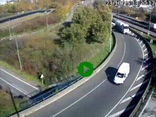 <h2>Caméra autoroute à la jonction entre l'A7 et la D301 (Boulevard urbain Sud de Lyon) à Feyzin, au sud de Lyon. Vue orientée vers Mions</h2>