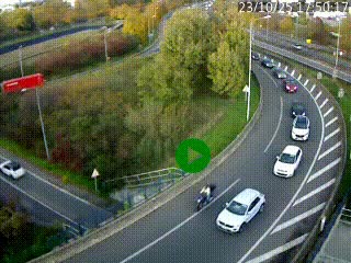 <h2>Caméra autoroute à la jonction entre l'A7 et la D301 (Boulevard urbain Sud de Lyon) à Feyzin, au sud de Lyon. Vue orientée vers Mions</h2>