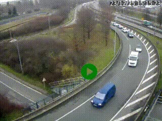 <h2>Caméra autoroute à la jonction entre l'A7 et la D301 (Boulevard urbain Sud de Lyon) à Feyzin, au sud de Lyon. Vue orientée vers Mions</h2>