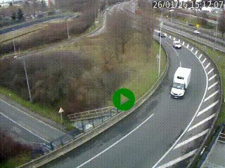 <h2>Caméra autoroute à la jonction entre l'A7 et la D301 (Boulevard urbain Sud de Lyon) à Feyzin, au sud de Lyon. Vue orientée vers Mions</h2>