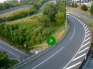 <h2>Caméra autoroute à la jonction entre l'A7 et la D301 (Boulevard urbain Sud de Lyon) à Feyzin, au sud de Lyon. Vue orientée vers Mions</h2>