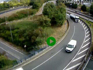 <h2>Caméra autoroute à la jonction entre l'A7 et la D301 (Boulevard urbain Sud de Lyon) à Feyzin, au sud de Lyon. Vue orientée vers Mions</h2>