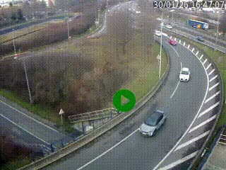 <h2>Caméra autoroute à la jonction entre l'A7 et la D301 (Boulevard urbain Sud de Lyon) à Feyzin, au sud de Lyon. Vue orientée vers Mions</h2>