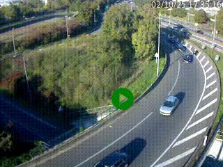 <h2>Caméra autoroute à la jonction entre l'A7 et la D301 (Boulevard urbain Sud de Lyon) à Feyzin, au sud de Lyon. Vue orientée vers Mions</h2>