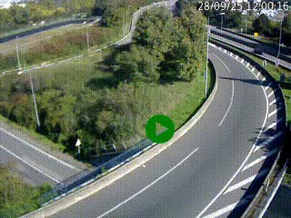 <h2>Caméra autoroute à la jonction entre l'A7 et la D301 (Boulevard urbain Sud de Lyon) à Feyzin, au sud de Lyon. Vue orientée vers Mions</h2>