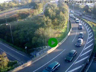 <h2>Caméra autoroute à la jonction entre l'A7 et la D301 (Boulevard urbain Sud de Lyon) à Feyzin, au sud de Lyon. Vue orientée vers Mions</h2>