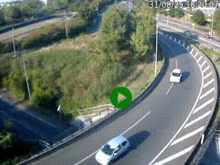 <h2>Caméra autoroute à la jonction entre l'A7 et la D301 (Boulevard urbain Sud de Lyon) à Feyzin, au sud de Lyon. Vue orientée vers Mions</h2>