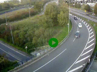 <h2>Caméra autoroute à la jonction entre l'A7 et la D301 (Boulevard urbain Sud de Lyon) à Feyzin, au sud de Lyon. Vue orientée vers Mions</h2>