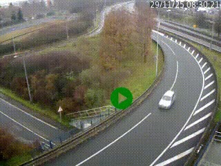 Caméra autoroute à la jonction entre l'A7 et la D301 (Boulevard urbain Sud de Lyon) à Feyzin, au sud de Lyon. Vue orientée vers Mions