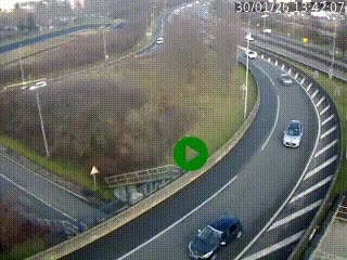 <h2>Caméra autoroute à la jonction entre l'A7 et la D301 (Boulevard urbain Sud de Lyon) à Feyzin, au sud de Lyon. Vue orientée vers Mions</h2>