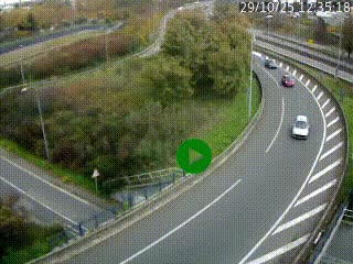 <h2>Caméra autoroute à la jonction entre l'A7 et la D301 (Boulevard urbain Sud de Lyon) à Feyzin, au sud de Lyon. Vue orientée vers Mions</h2>