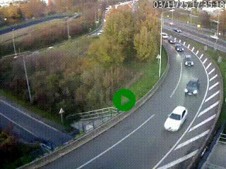 <h2>Caméra autoroute à la jonction entre l'A7 et la D301 (Boulevard urbain Sud de Lyon) à Feyzin, au sud de Lyon. Vue orientée vers Mions</h2>
