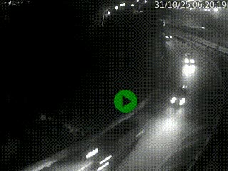 Caméra autoroute à la jonction entre l'A7 et la D301 (Boulevard urbain Sud de Lyon) à Feyzin, au sud de Lyon. Vue orientée vers Mions