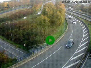 <h2>Caméra autoroute à la jonction entre l'A7 et la D301 (Boulevard urbain Sud de Lyon) à Feyzin, au sud de Lyon. Vue orientée vers Mions</h2>