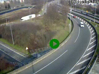 <h2>Caméra autoroute à la jonction entre l'A7 et la D301 (Boulevard urbain Sud de Lyon) à Feyzin, au sud de Lyon. Vue orientée vers Mions</h2>