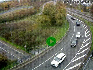 <h2>Caméra autoroute à la jonction entre l'A7 et la D301 (Boulevard urbain Sud de Lyon) à Feyzin, au sud de Lyon. Vue orientée vers Mions</h2>