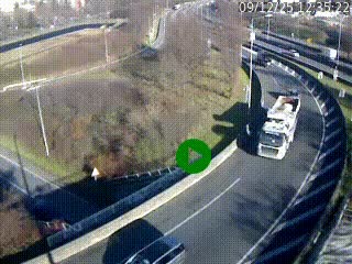 <h2>Caméra autoroute à la jonction entre l'A7 et la D301 (Boulevard urbain Sud de Lyon) à Feyzin, au sud de Lyon. Vue orientée vers Mions</h2>