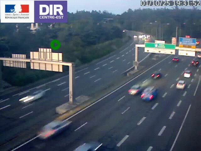 <h2>Caméra de circulation routière sur le boulevard périphérique Laurent Bonnevay de Lyon (D383) à hauteur de Bron, avant la jonction avec l'A43. Vue orientée vers l'échangeur</h2>