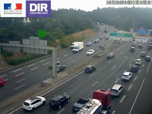 <h2>Caméra de circulation routière sur le boulevard périphérique Laurent Bonnevay de Lyon (D383) à hauteur de Bron, avant la jonction avec l'A43. Vue orientée vers l'échangeur</h2>