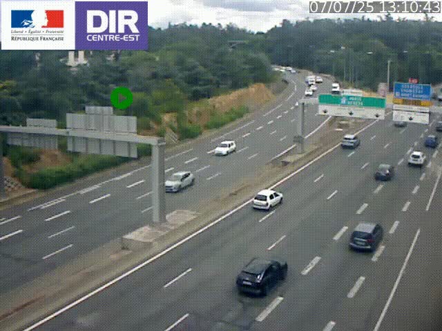 <h2>Caméra de circulation routière sur le boulevard périphérique Laurent Bonnevay de Lyon (D383) à hauteur de Bron, avant la jonction avec l'A43. Vue orientée vers l'échangeur</h2>