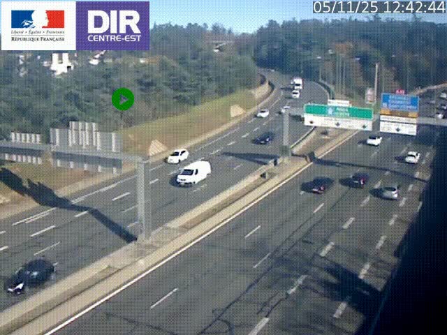 <h2>Caméra de circulation routière sur le boulevard périphérique Laurent Bonnevay de Lyon (D383) à hauteur de Bron, avant la jonction avec l'A43. Vue orientée vers l'échangeur</h2>