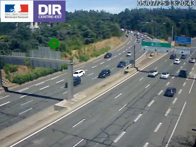 <h2>Caméra de circulation routière sur le boulevard périphérique Laurent Bonnevay de Lyon (D383) à hauteur de Bron, avant la jonction avec l'A43. Vue orientée vers l'échangeur</h2>