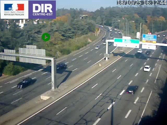 <h2>Caméra de circulation routière sur le boulevard périphérique Laurent Bonnevay de Lyon (D383) à hauteur de Bron, avant la jonction avec l'A43. Vue orientée vers l'échangeur</h2>