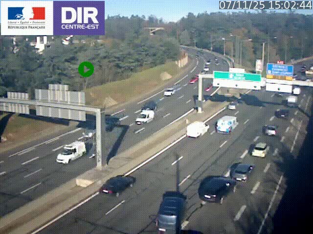 <h2>Caméra de circulation routière sur le boulevard périphérique Laurent Bonnevay de Lyon (D383) à hauteur de Bron, avant la jonction avec l'A43. Vue orientée vers l'échangeur</h2>