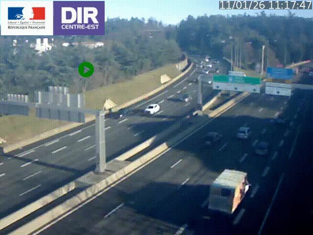 <h2>Caméra de circulation routière sur le boulevard périphérique Laurent Bonnevay de Lyon (D383) à hauteur de Bron, avant la jonction avec l'A43. Vue orientée vers l'échangeur</h2>