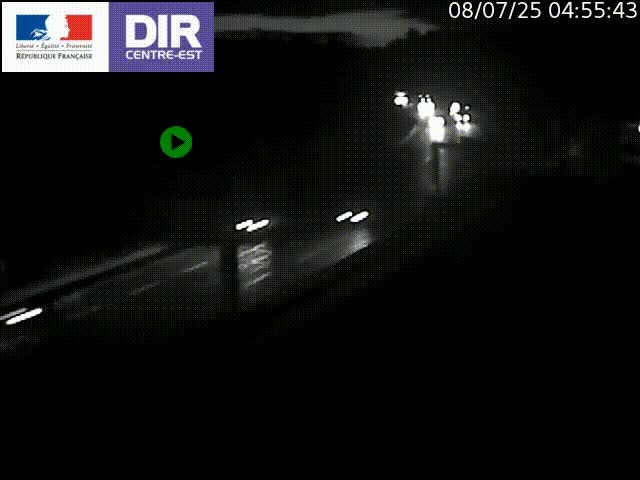 Caméra de circulation routière sur le boulevard périphérique Laurent Bonnevay de Lyon (D383) à hauteur de Bron, avant la jonction avec l'A43. Vue orientée vers l'échangeur