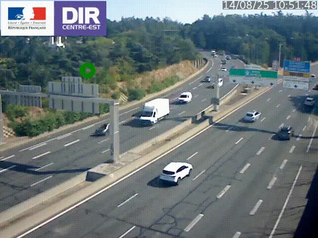 <h2>Caméra de circulation routière sur le boulevard périphérique Laurent Bonnevay de Lyon (D383) à hauteur de Bron, avant la jonction avec l'A43. Vue orientée vers l'échangeur</h2>
